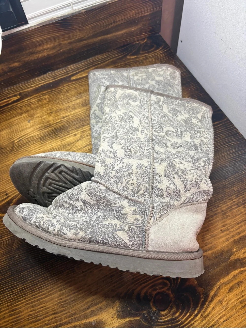 Ugg gray paisley tall boots size 8